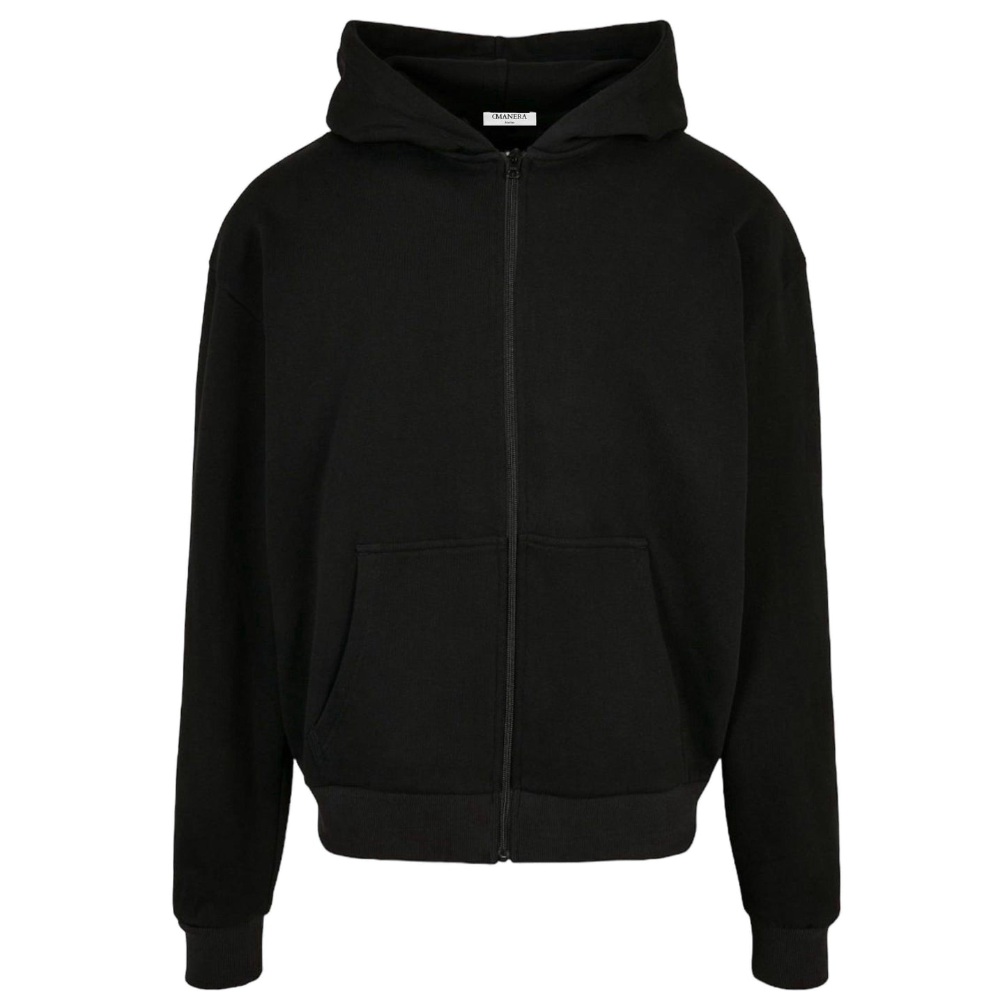 RUBBER Oversize Zip Hoodie Black - DMANERA Atelier