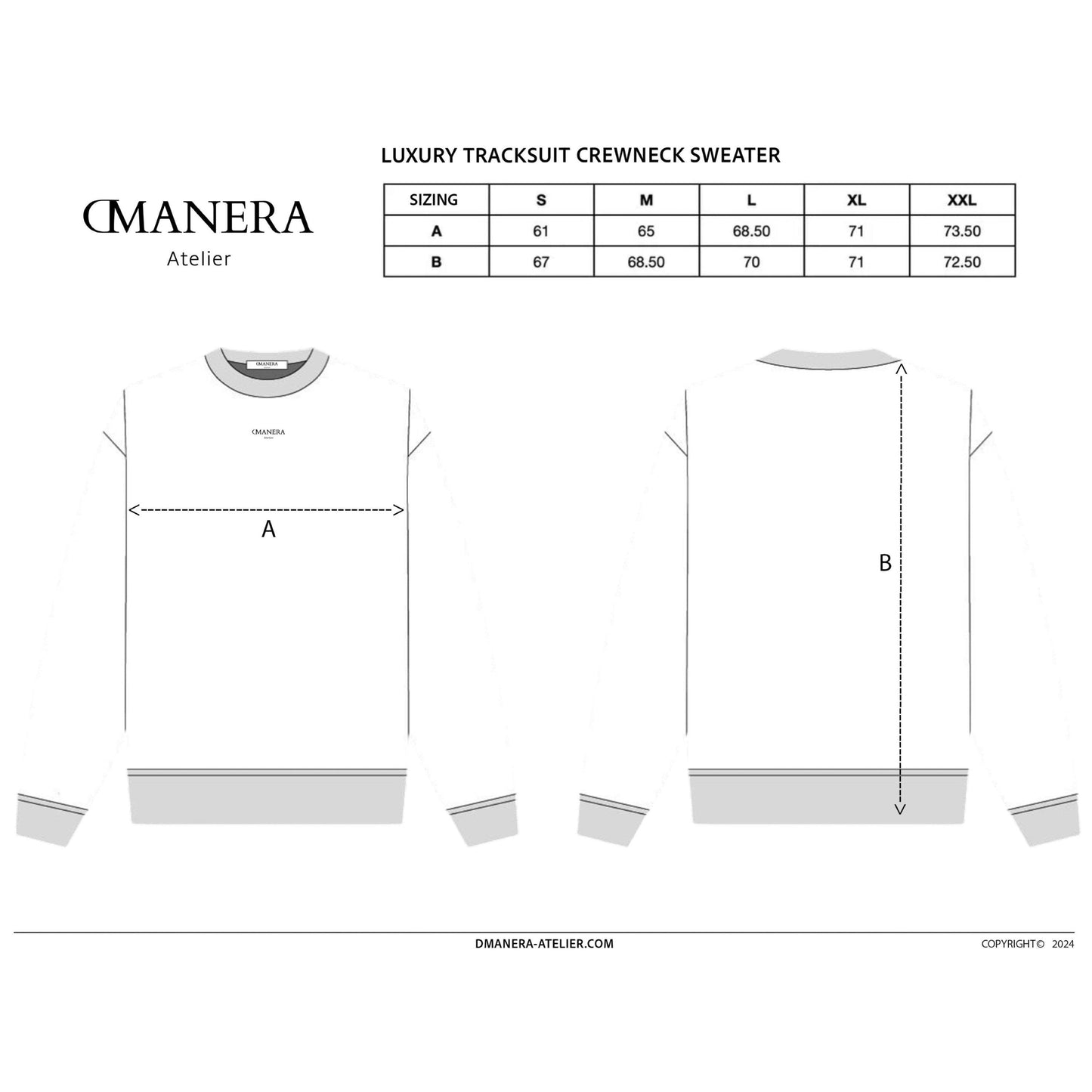 Luxury Tracksuit Crewneck Sweater Black - DMANERA Atelier