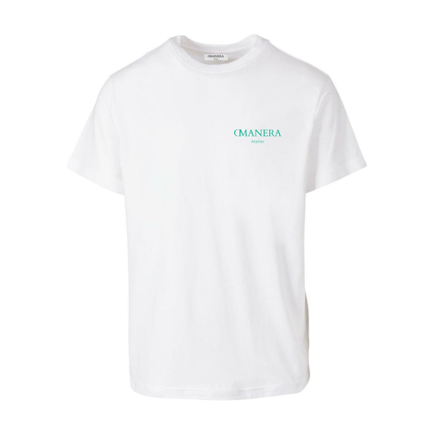 Premium Basic T-Shirt White/Green - DMANERA Atelier