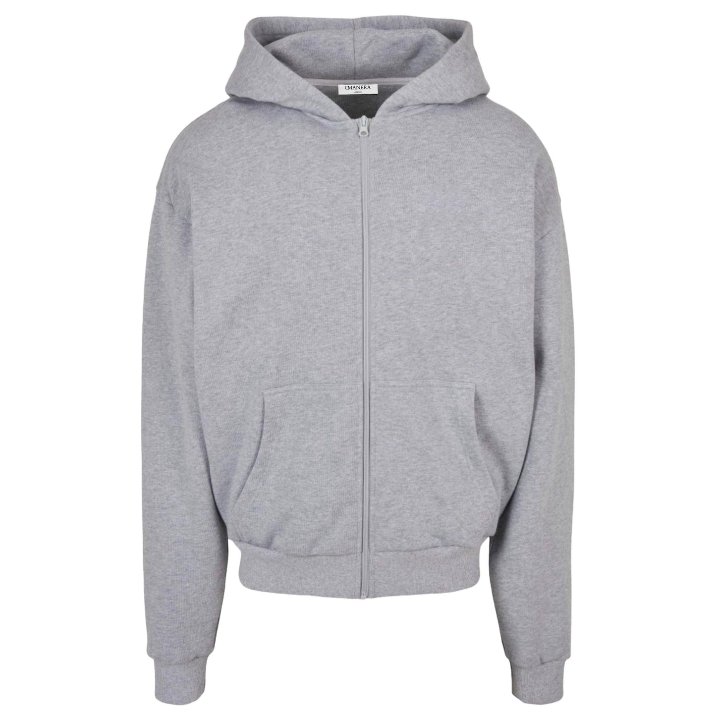 RUBBER Oversize Zip Hoodie Heather Grey - DMANERA Atelier