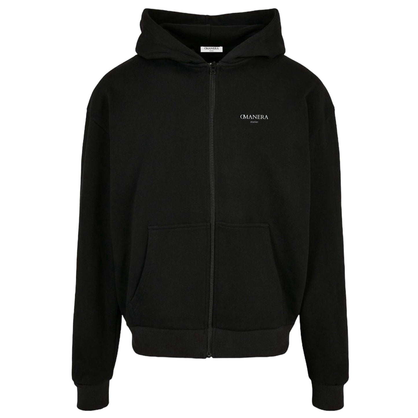 Training Zip-Hoodie Black/White - DMANERA Atelier