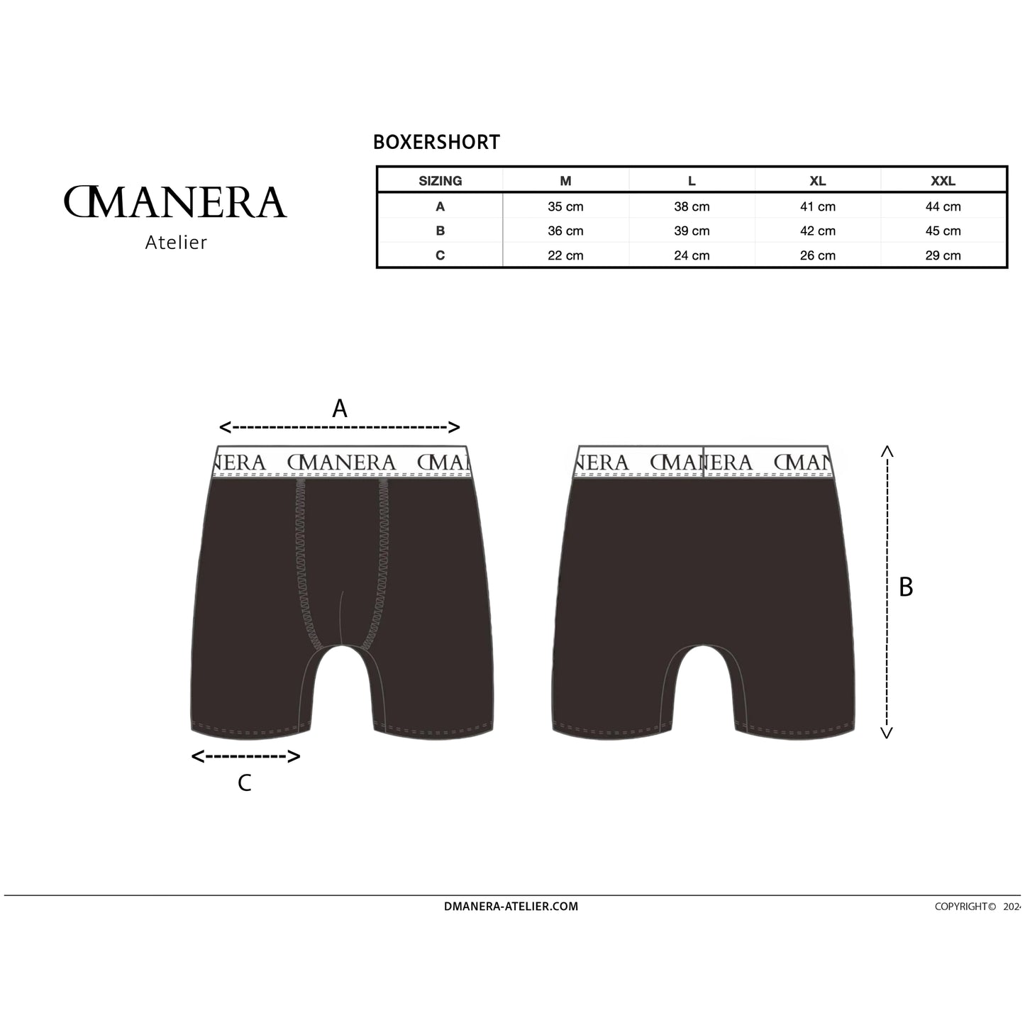 3 Pack Boxershorts Black - DMANERA Atelier