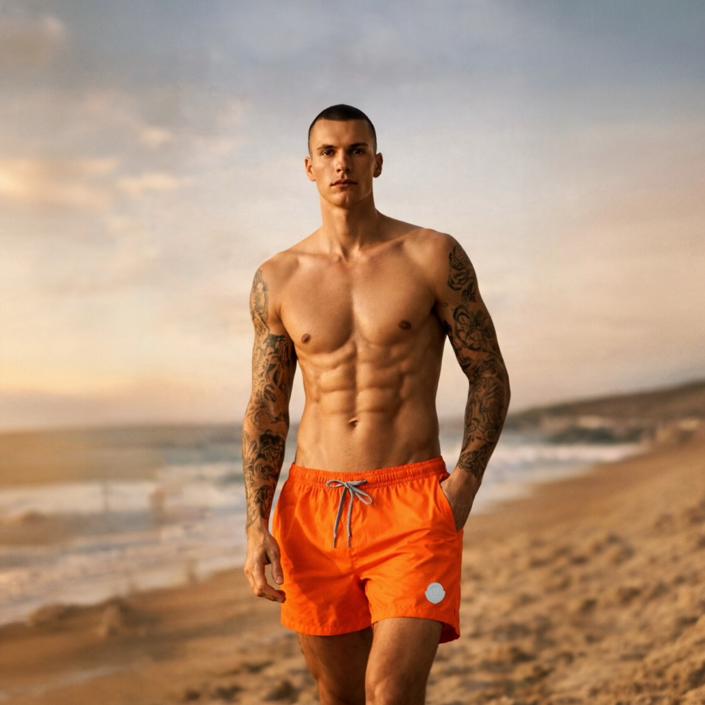 Rubber Swim Short Orange