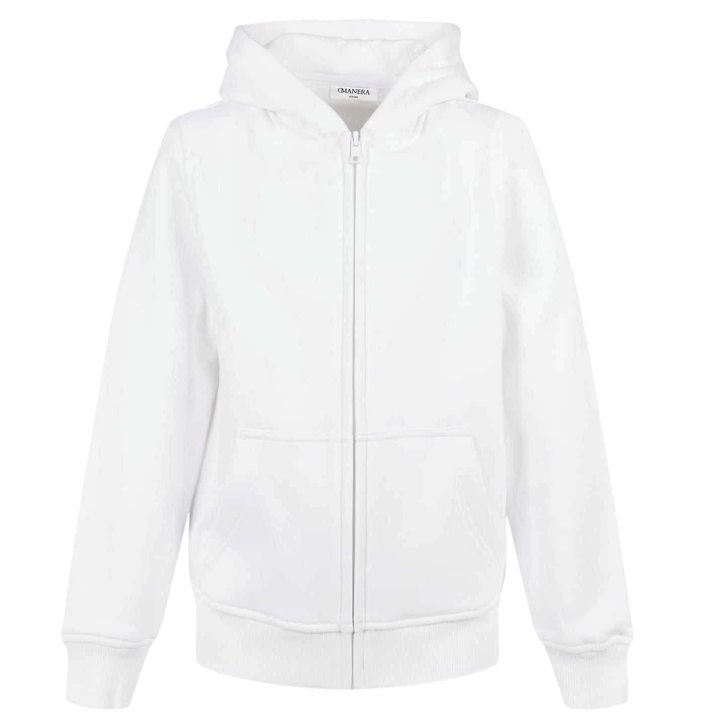 Kids Zip Hoodie White - DMANERA Atelier