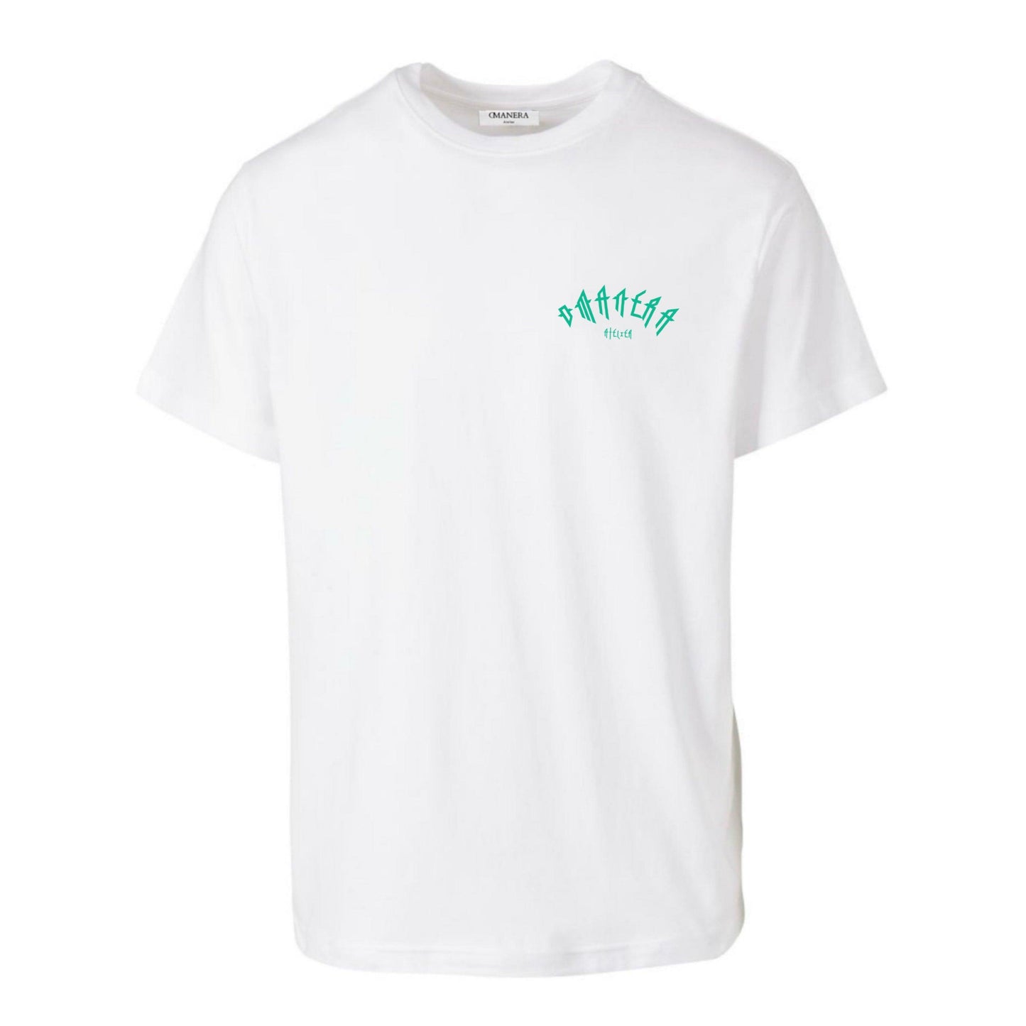 Premium Basic T-Shirt White/Green - DMANERA Atelier