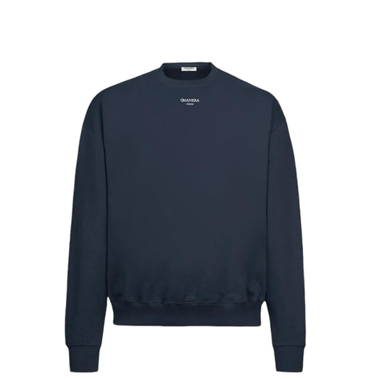 Luxury Tracksuit Crewneck Sweater Navy Blue - DMANERA Atelier