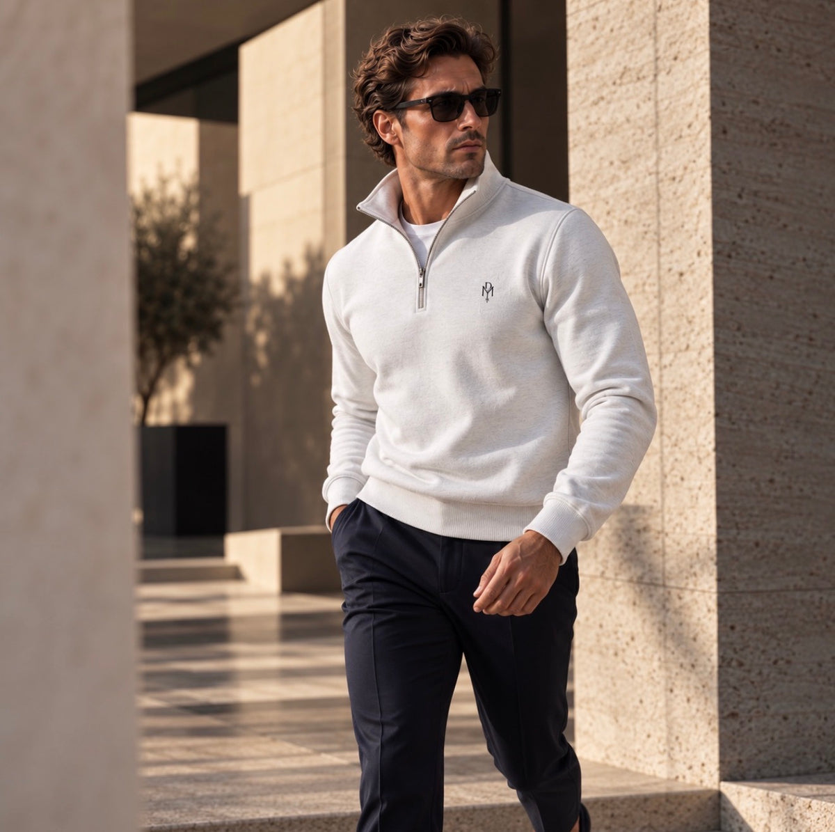 Quarter Zip Strickpullover