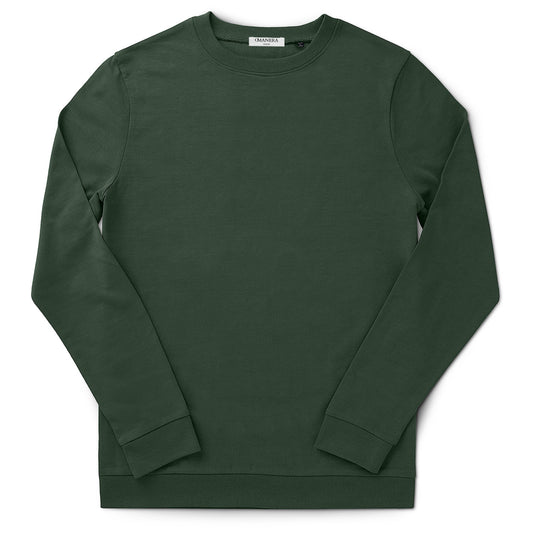 Business-Casual Sweatshirt Deep Green - DMANERA Atelier