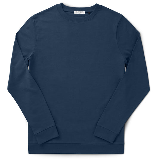 Business-Casual Sweatshirt Navy Blue - DMANERA Atelier