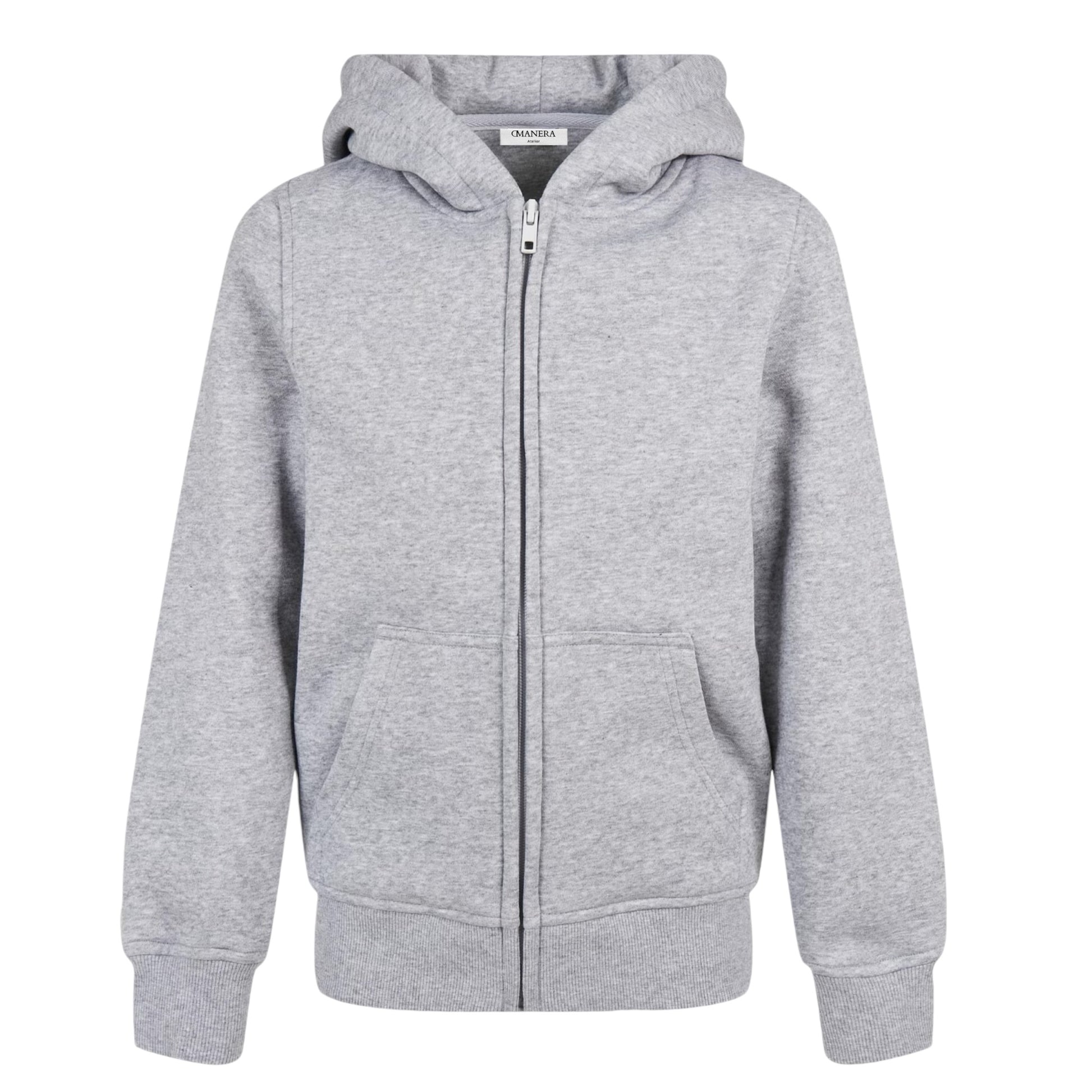 Kids Zip Hoodie Heather Grey - DMANERA Atelier