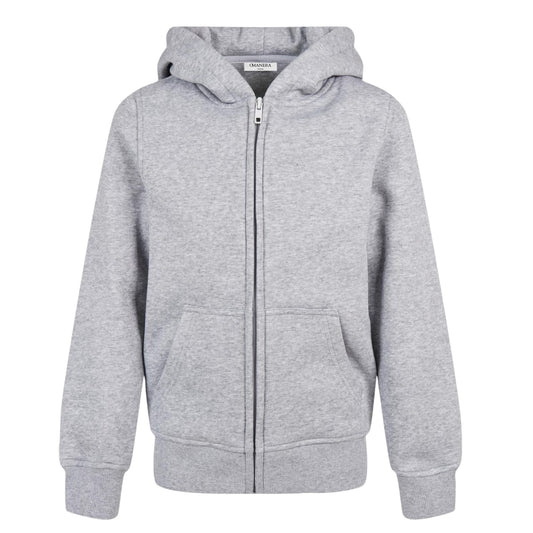 Kids Zip Hoodie Heather Grey - DMANERA Atelier