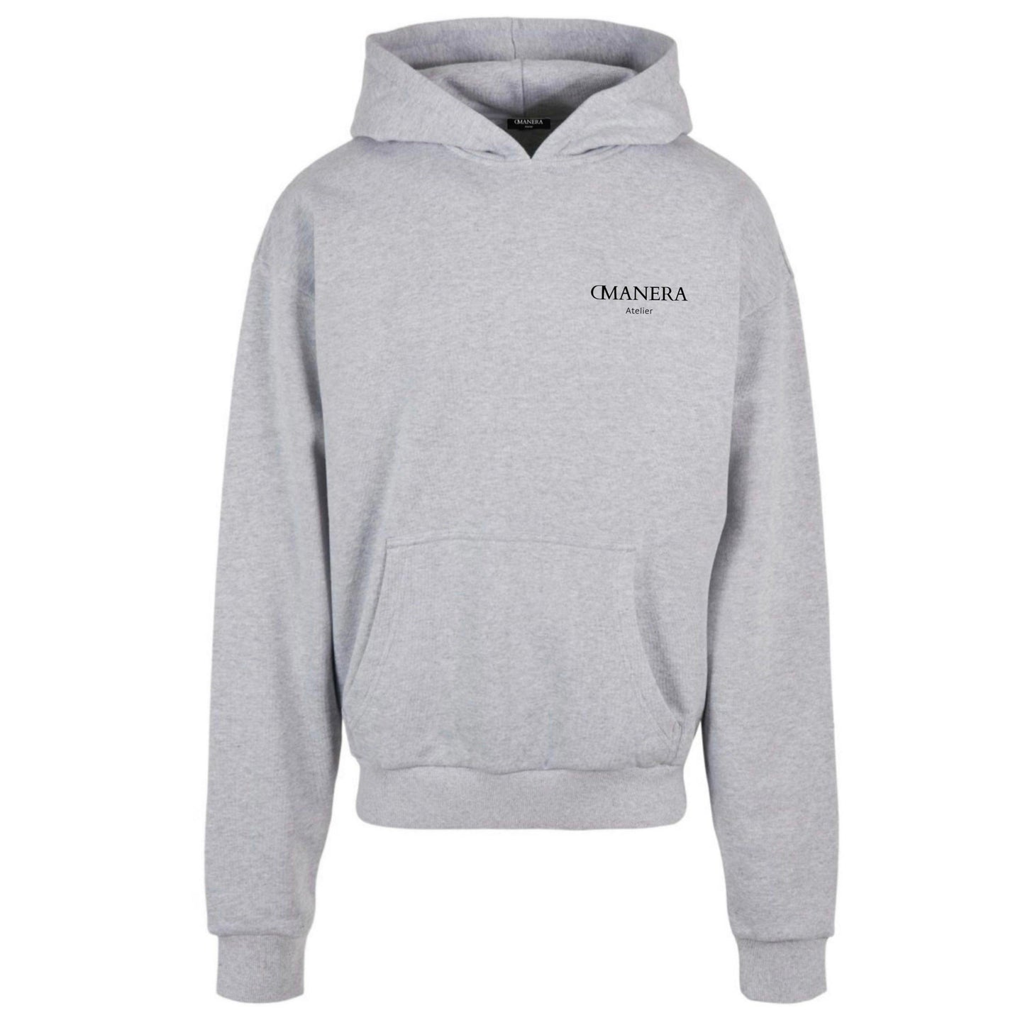 Oversize Heavy Tracksuit Hoodie Heather Grey/Black - DMANERA Atelier