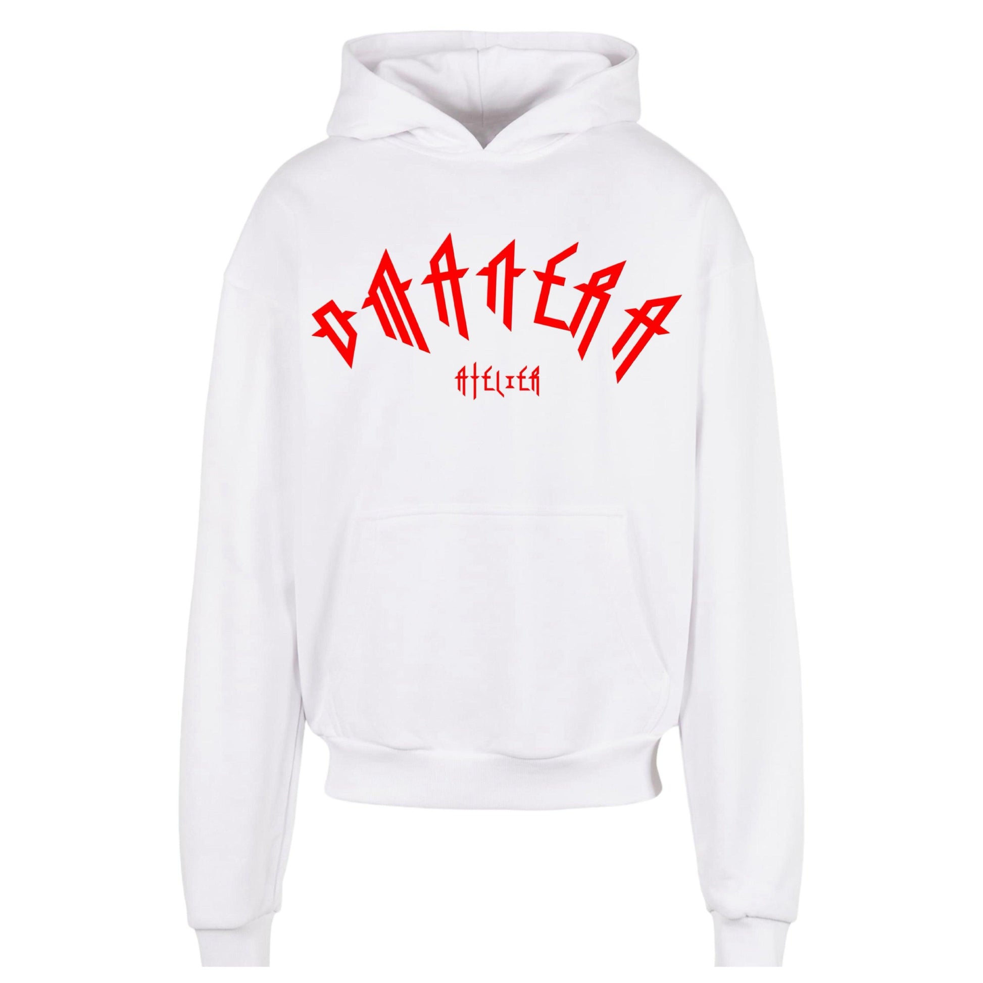 Oversize Hoodie White/Red - DMANERA Atelier