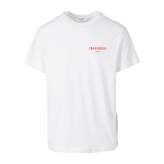 Premium Basic T-Shirt White/Red - DMANERA Atelier